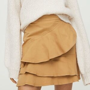 Aritzia Tan Layered Mini Skirt